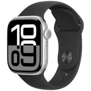 Brand new and refurbished Apple watch series 10 GPS Silver aluminium case black sport band