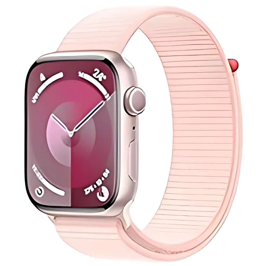 Brand New and refurbished Apple Watch series 9 GPS pink Aluminum case pink textile solo loop