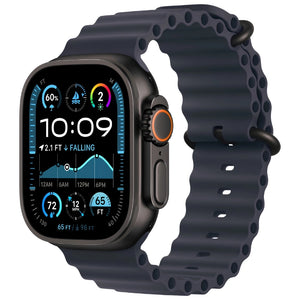 Refurbished Apple Watch Ultra 2 Black Titanium Case Navy Ocean Band