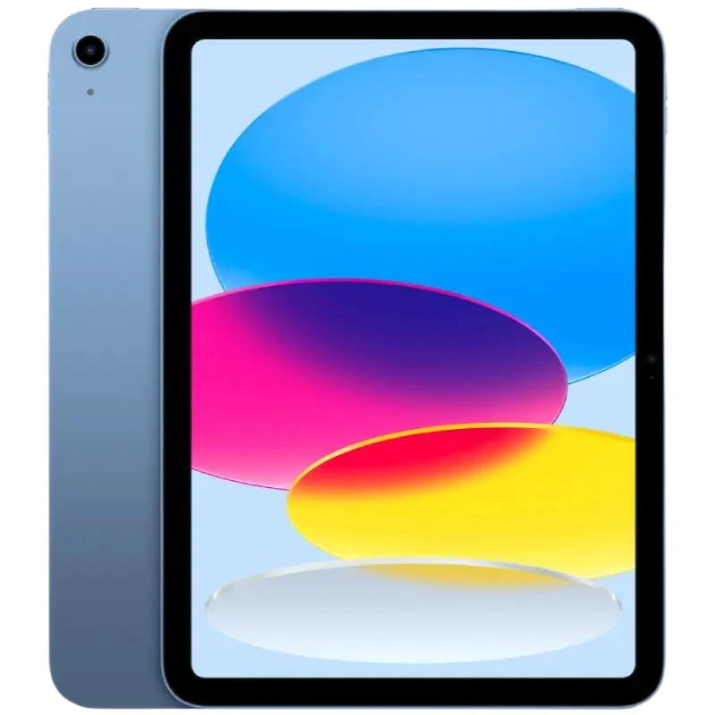 Apple iPad 10 Wi-Fi in Blue, showcasing the soft blue back with a clean finish and rear camera
