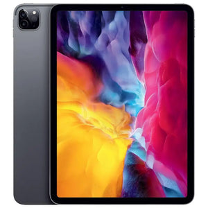 Apple iPad Pro 2nd gen 11-inch in Space Gray, featuring the front display and sleek dark gray back with dual rear cameras