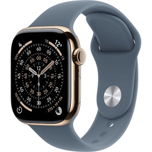 Refurbished Apple Watch Series 11 Gold Titanium Case Anchor Blue Sport Band