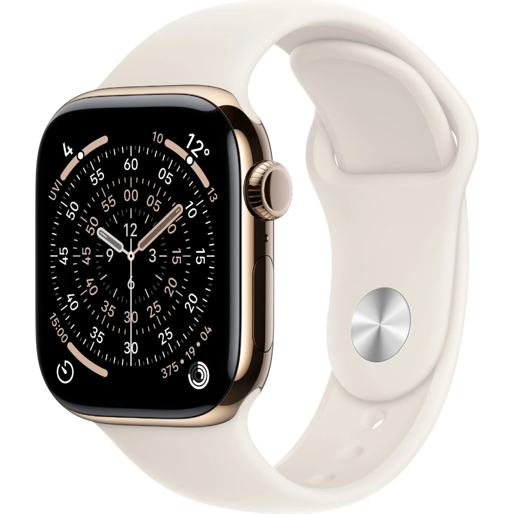 Refurbished Apple Watch Series 11 Gold Titanium Case Starlight Sport Band