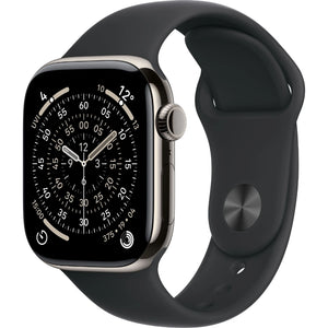 Refurbished Apple Watch Series 11 Natural Titanium Case Black Sport Band