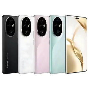 Honor 200 Pro in all color showcasing its stunning OLED display on the front and triple-camera module on the back