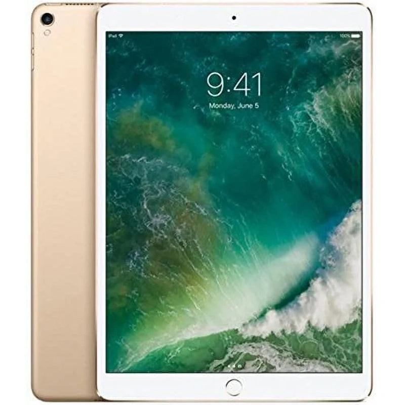 Apple iPad Pro 10.5-inch (2017) Wi-Fi in Gold, displaying the front screen and elegant gold back with a rear camera