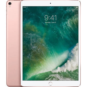 Apple iPad Pro 10.5-inch (2017) Wi-Fi in Rose Gold, highlighting the front display and soft rose gold back with a rear camera