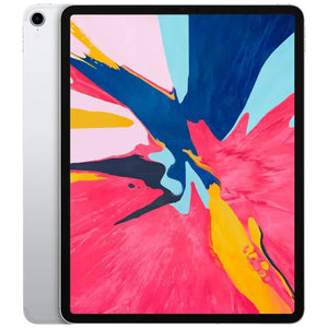 Apple iPad Pro 12.9-inch (3rd generation) wifi model in Silver, front view showing edge-to-edge display and back view with camera