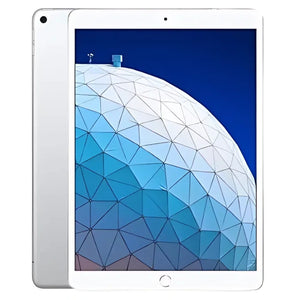 Apple iPad Air 3 Cellular in Silver, featuring a bright front display and sleek silver back with a rear camera