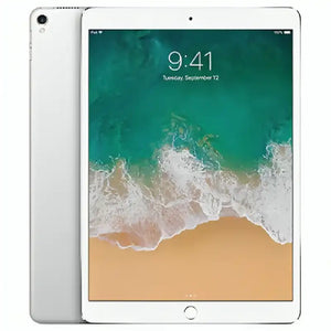 2017 Apple iPad Pro 10.5-inch in silver color, showing sleek design with Retina display