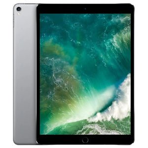 Apple iPad Pro 10.5-inch (2017) Wi-Fi in Space Gray, showcasing the front display and sleek dark gray back with a rear camera
