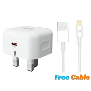 20W PD charging plug foldable plug type-C with charging cable USBA to lightning