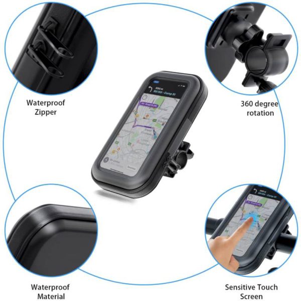 Bike Phone Holder Adjustable 360° Rotation Waterproof