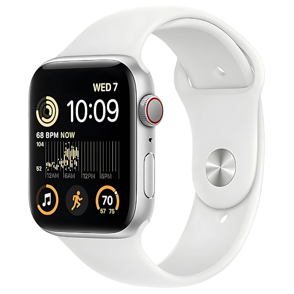 Brand New and Refurbished Apple watch se 2nd generation cellular silver aluminium case white sport band