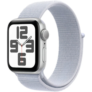 Brand New and Refurbished Apple watch se 2nd generation GPS Silver aluminium case Generic blue cloud textile solo loop
