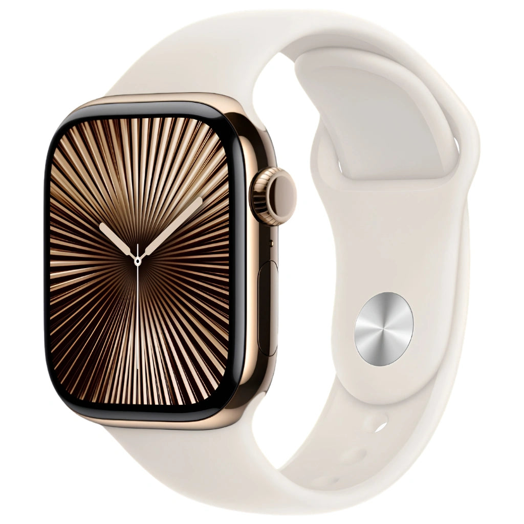 Brand new and refurbished Apple watch series 10 Cellular gold titanium case starlight sport band