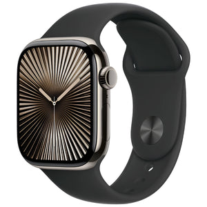 Brand new and refurbished Apple watch series 10 Cellular natural titanium case black sport band