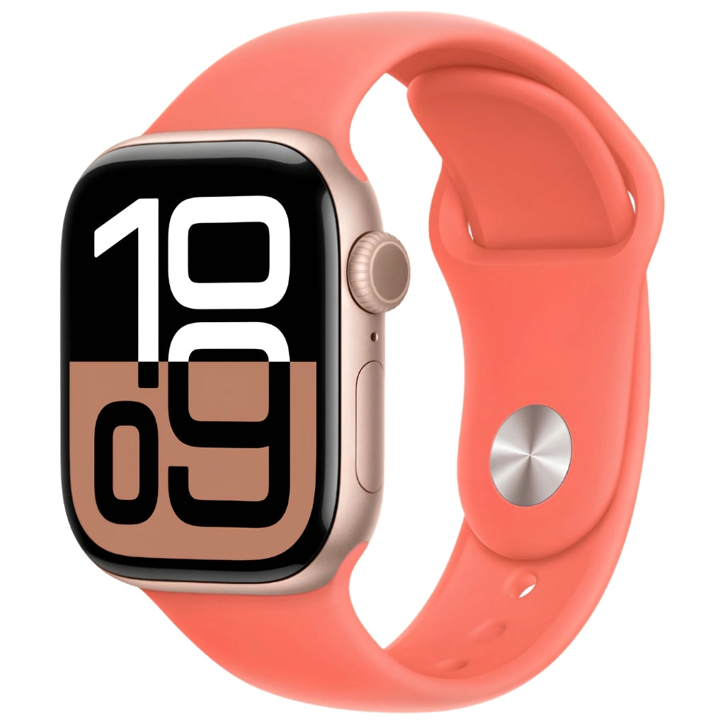 Brand new and refurbished Apple watch series 10 Cellular rose gold aluminium case orange sport band