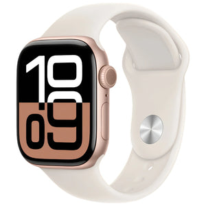 Brand new and refurbished Apple watch series 10 GPS rose gold  aluminium case starlight sport band