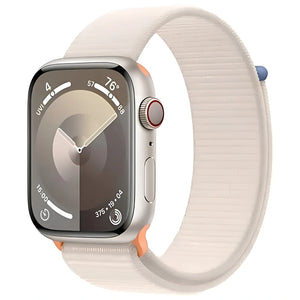 Brand New and refurbished Apple Watch series 9 Cellular starlight aluminium case starlight textile solo loop