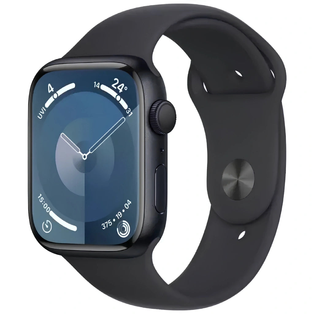 Brand New and refurbished Apple Watch series 9 GPS black Aluminum case black sport band