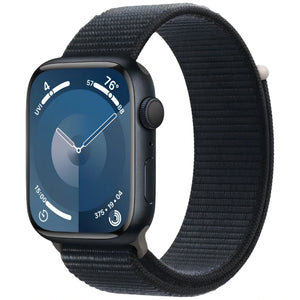 Brand New and refurbished Apple Watch series 9 GPS black Aluminum case black textile solo loop