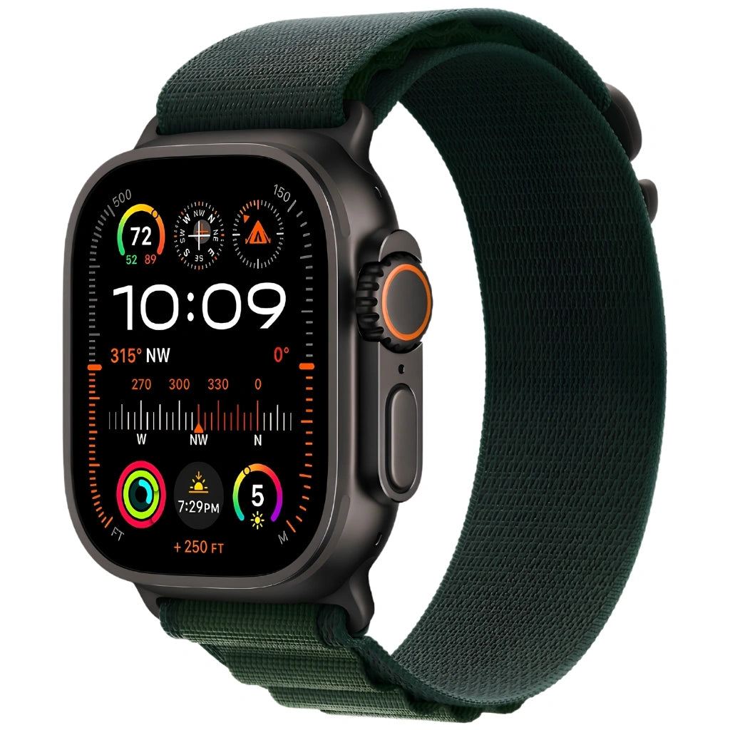 Refurbished Apple Watch Ultra 2 Black Titanium Case Green Alpine Loop