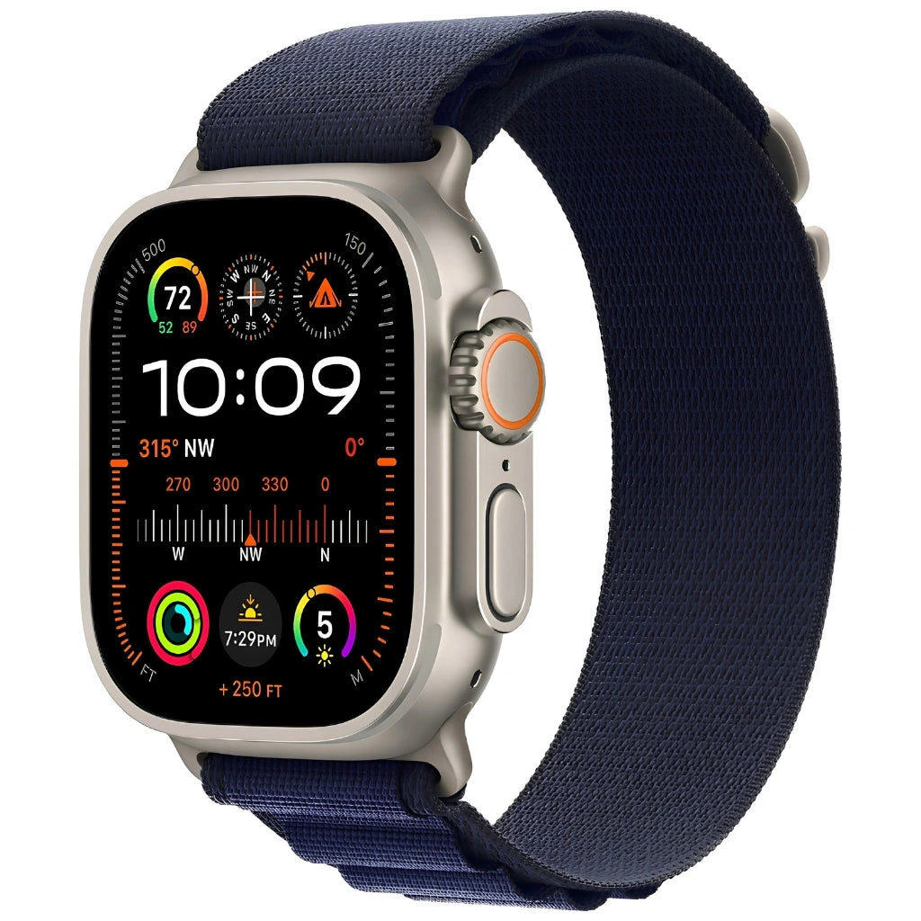 Refurbished Apple Watch Ultra 2 Natural Titanium Case Navy Alpine Loop