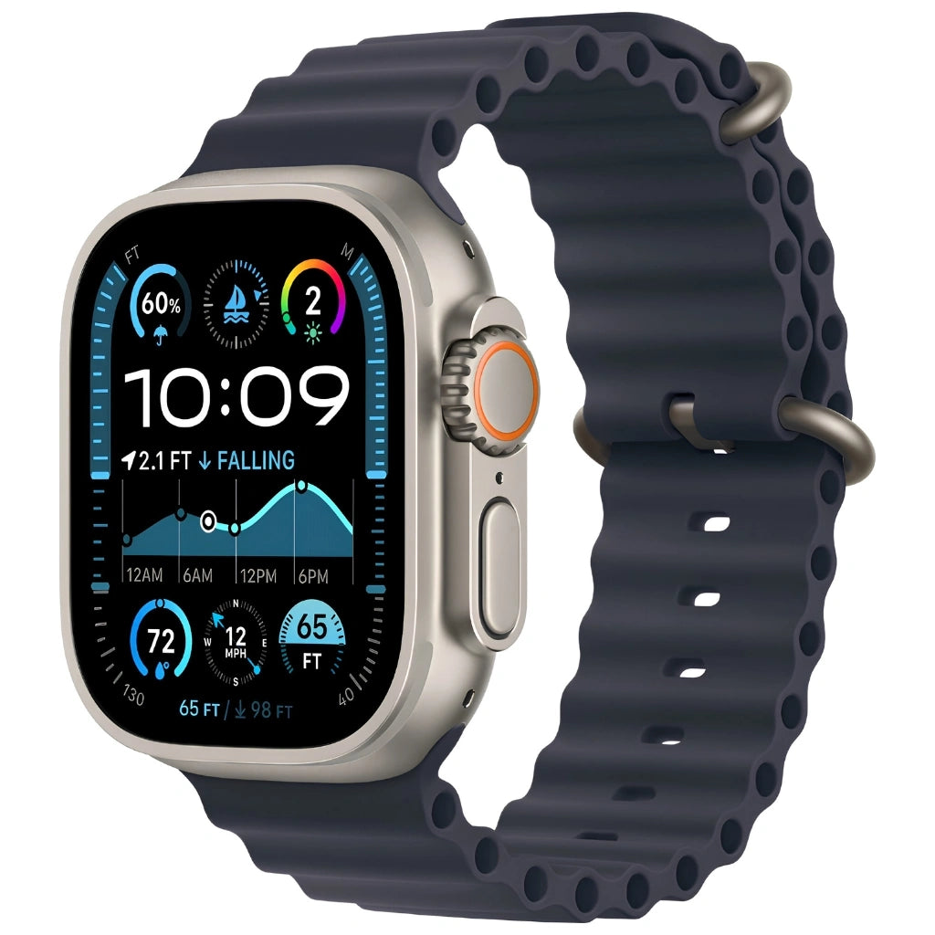 Refurbished Apple Watch Ultra 2 Natural Titanium Case Navy Ocean Band