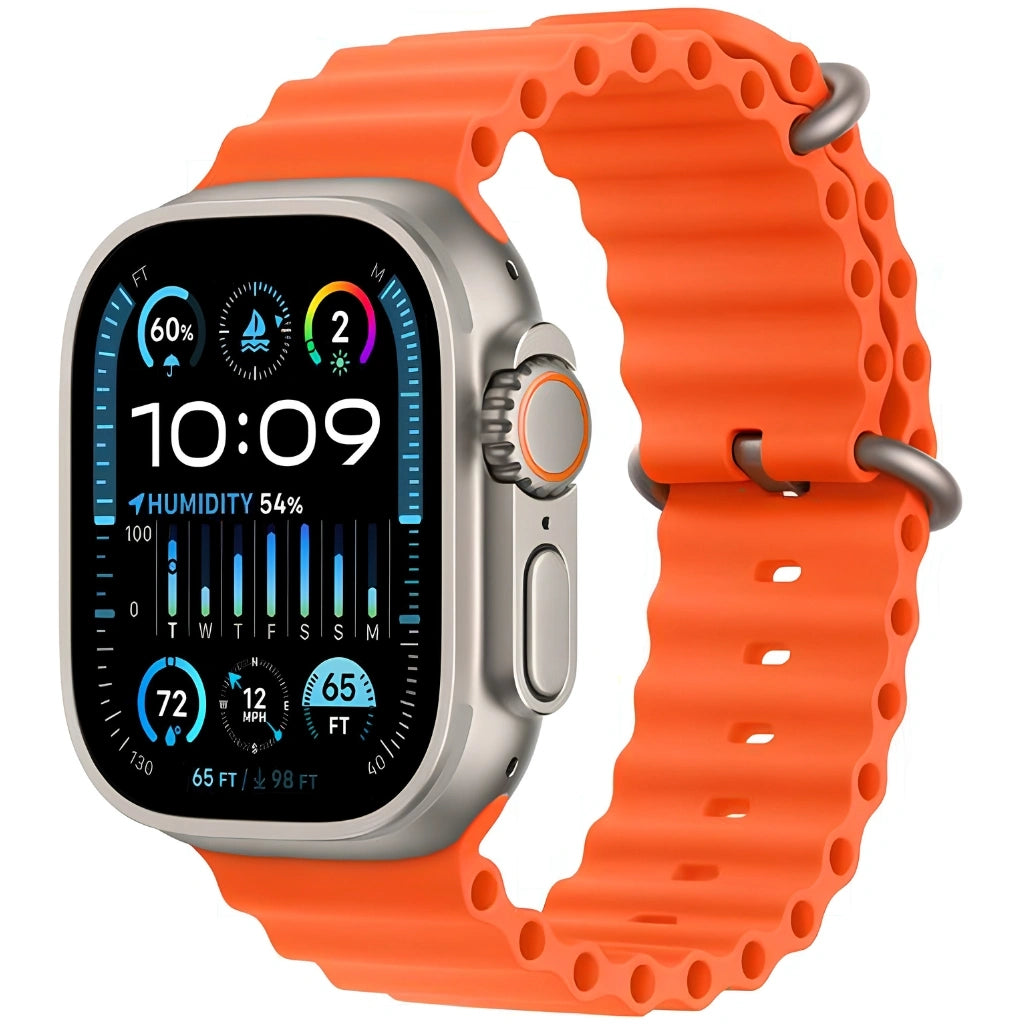 Refurbished Apple Watch Ultra 2 Natural Titanium Case Orange Ocean Band