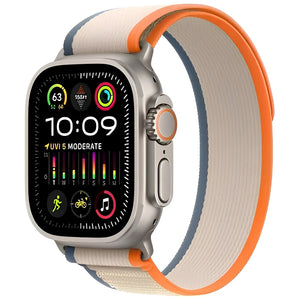 Refurbished Apple Watch Ultra 2 Natural Titanium Case Orange Beige Trail Loop