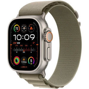 Refurbished Apple Watch Ultra 2 Natural Titanium Case Olive Alpine Loop