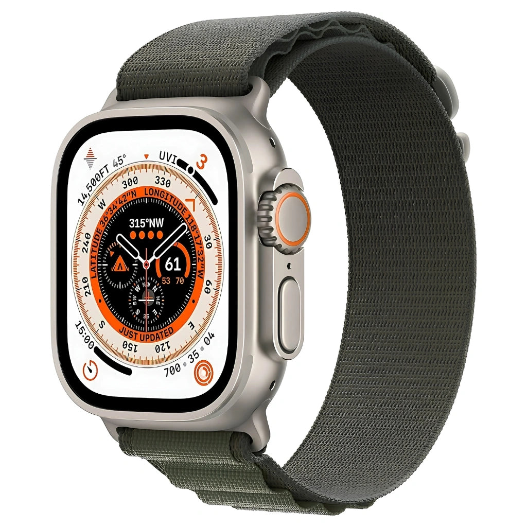 Refurbished Apple Watch Ultra Natural Titanium Case Green Alpine Loop