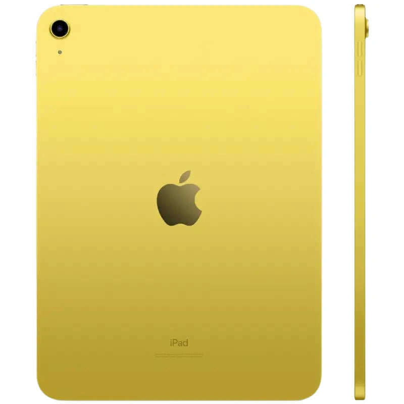 Apple iPad 10 Wi-Fi in Yellow, featuring its bright yellow back and side volume buttons