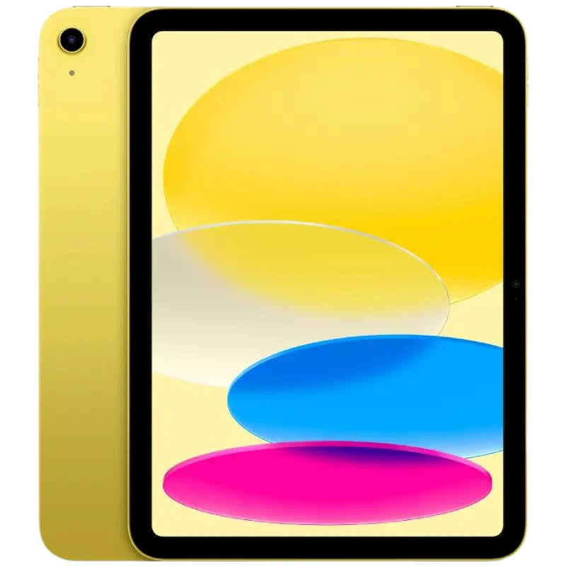 Apple iPad 10 Wi-Fi in Yellow, displaying the bright yellow back with the rear camera in the corner