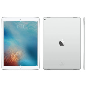 Apple iPad Pro 1st gen 12.9-inch Cellular in Silver, featuring the bright front display and smooth silver back with a rear camera