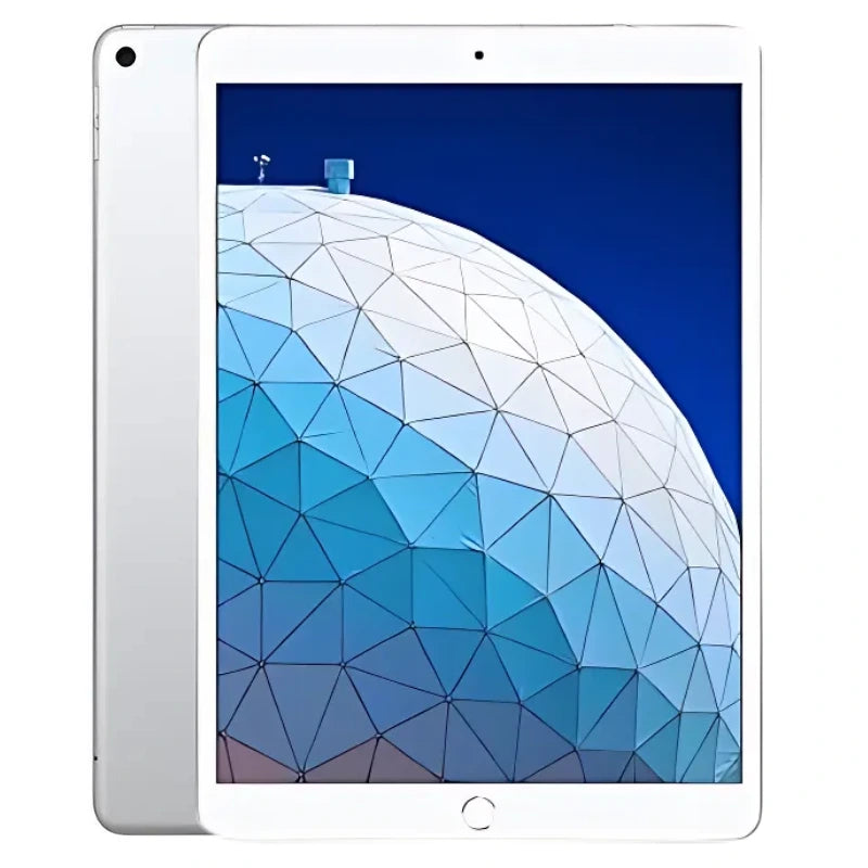 Apple iPad Air 3 wifi in Silver, featuring a bright front display and sleek silver back with a rear camera