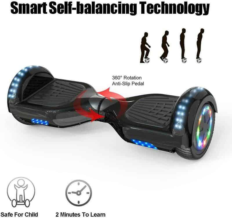 Hoverboard LED Lights Elektro Scooter 6.5 Self Balance Scooter mit 2 350W Motor 